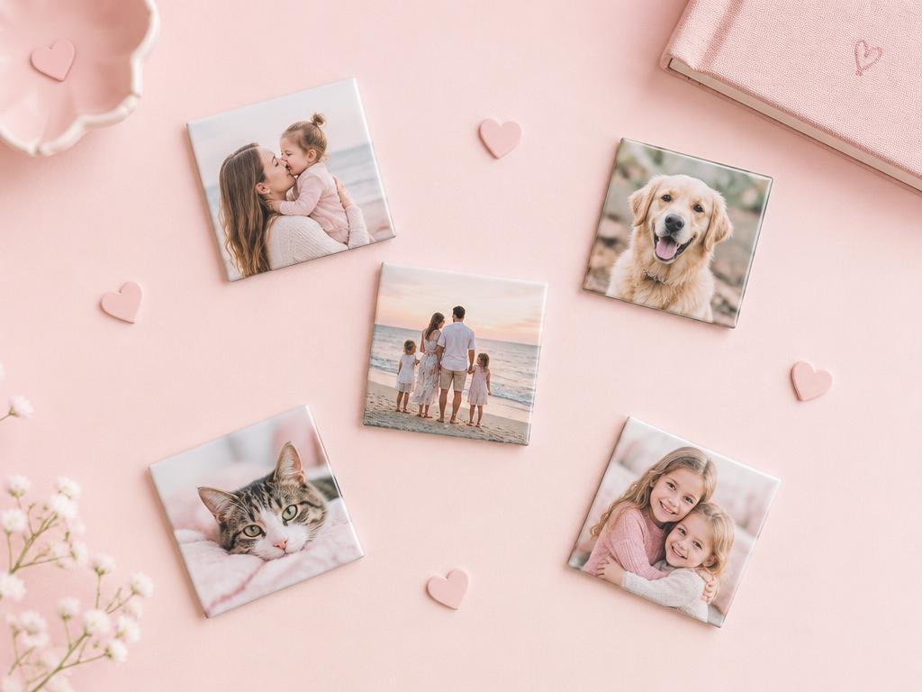 Ímãs personalizados com fotos de família e pets